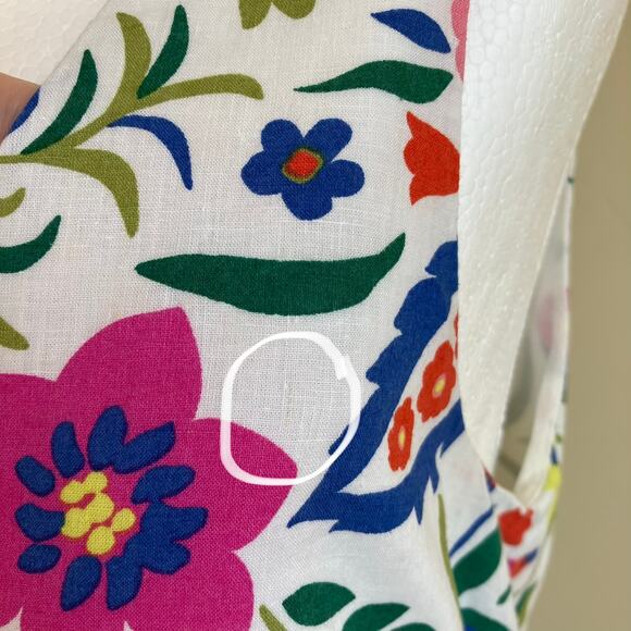 Boden Sz 4 US ‘Jade’ Fit & Flare Dress Linen Blend Folk Pop Boho Floral Print - Picture 7 of 16